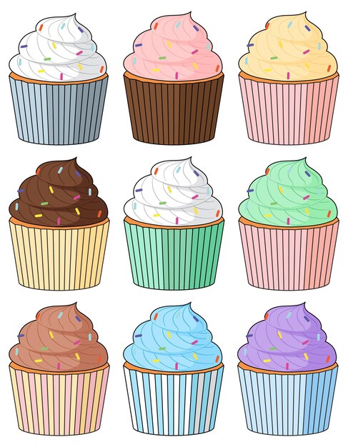 Cupcake with different flavor cream