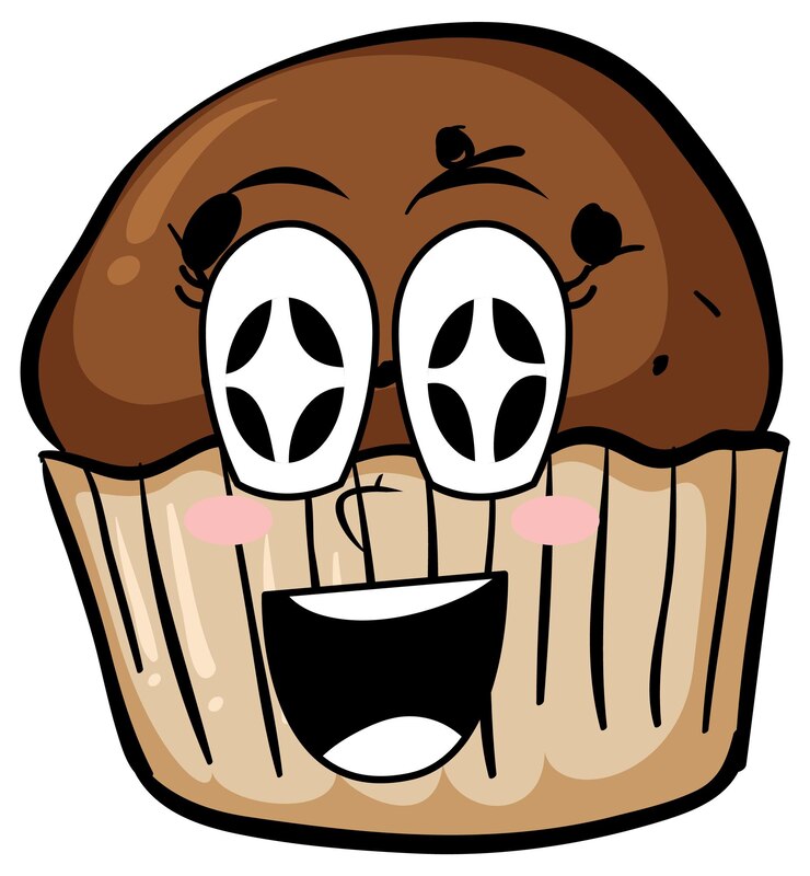 Free Vector cupcake with happy face