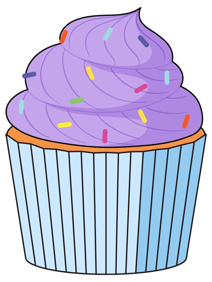 Free Vector cupcake with purple cream