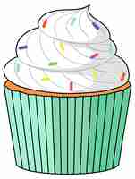 Free vector cupcake with white cream topping