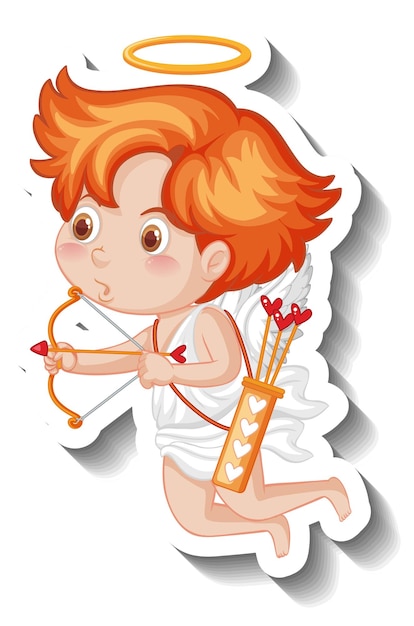 Free vector cupid boy holding bow and arrow