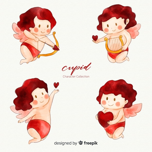 Vettore gratuito collezione di personaggi cupido