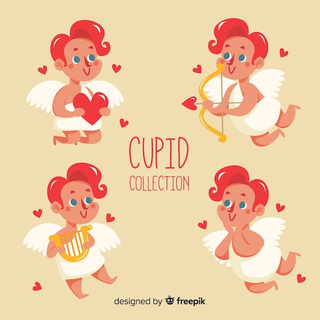 Free vector cupid character pack