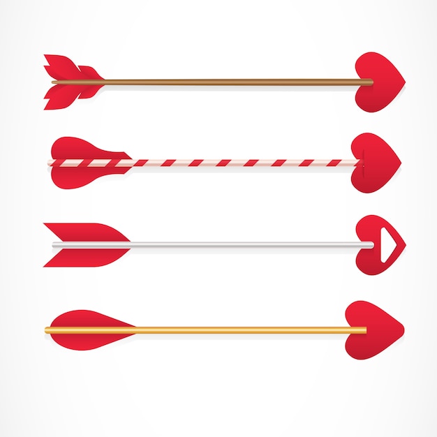 Cupids arrows with tips in shape of hearts