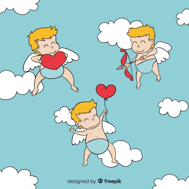 Cupids sky valentine background