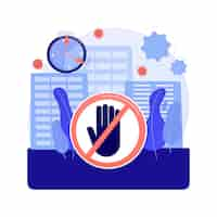 Free vector curfew abstract concept vector illustration. public protest, demonstration, mass unrest, street crowd, meeting, vandalism and looting, stay home restriction rule violation abstract metaphor.