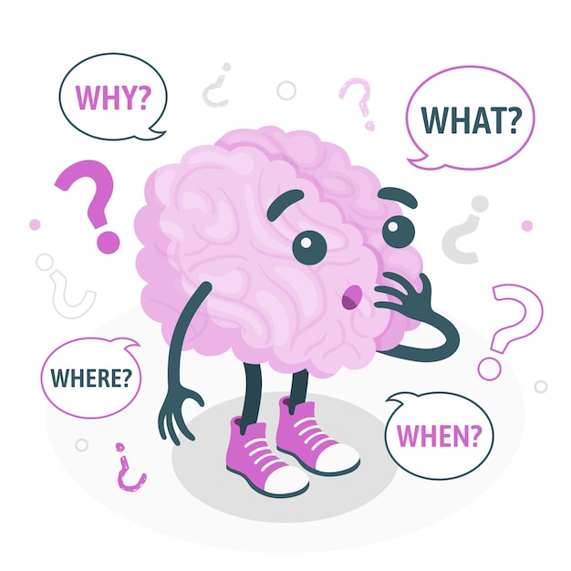 Free vector curiosity brain concept illustration