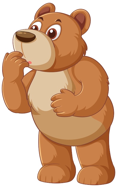 Free vector curious bear cartoon character