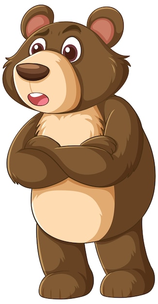 Free vector curious bear standing with arms crossed