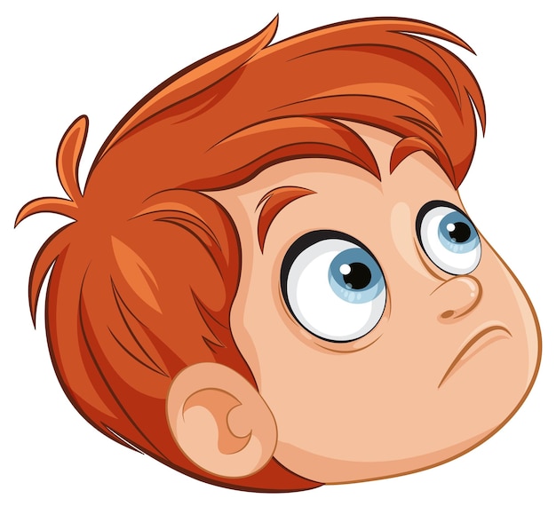 Free vector curious boy with wide blue eyes