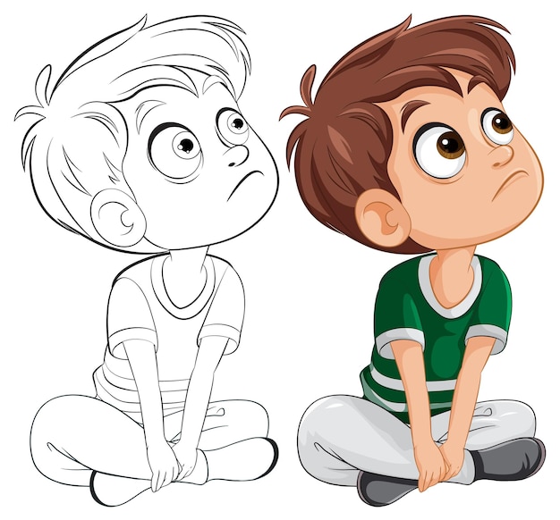 Free vector curious boys looking upward illustration