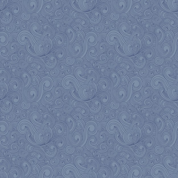 無料ベクター カーリー描かれた青と灰色のパターン
