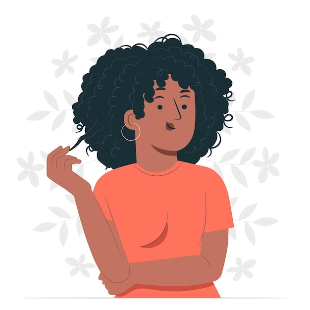 Free vector curly hair concept illustration