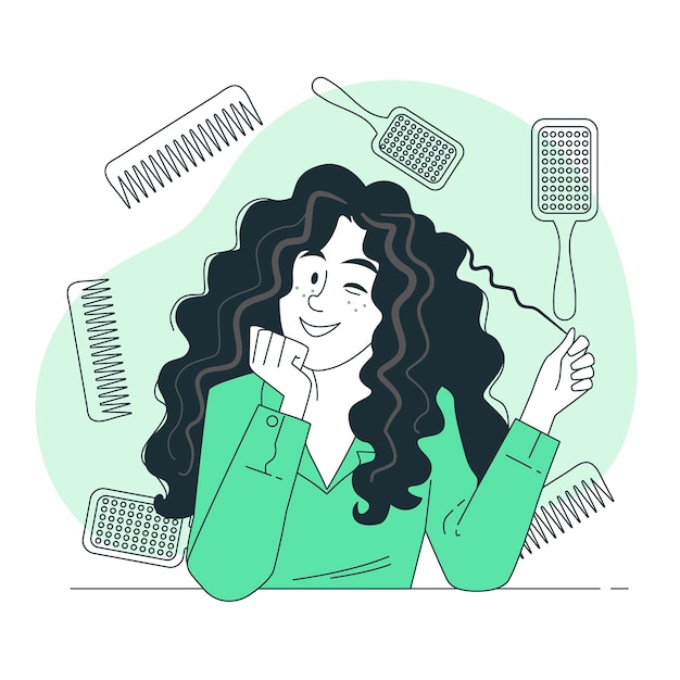 Free vector curly hair concept illustration