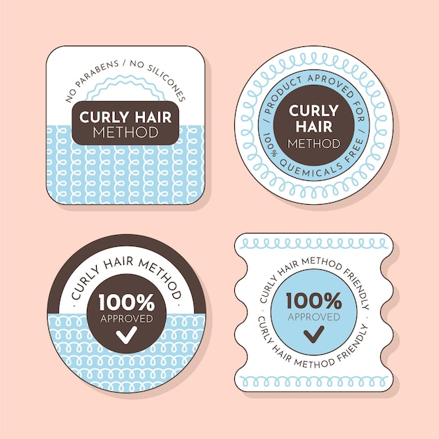 Collezione di badge metodo capelli ricci