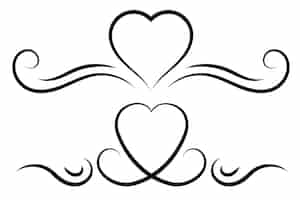 Free vector curly heart hand drawn banners