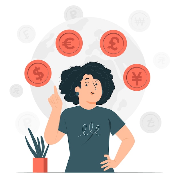 Free vector currency concept illustration