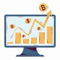 Free vector currency growth chart illustration