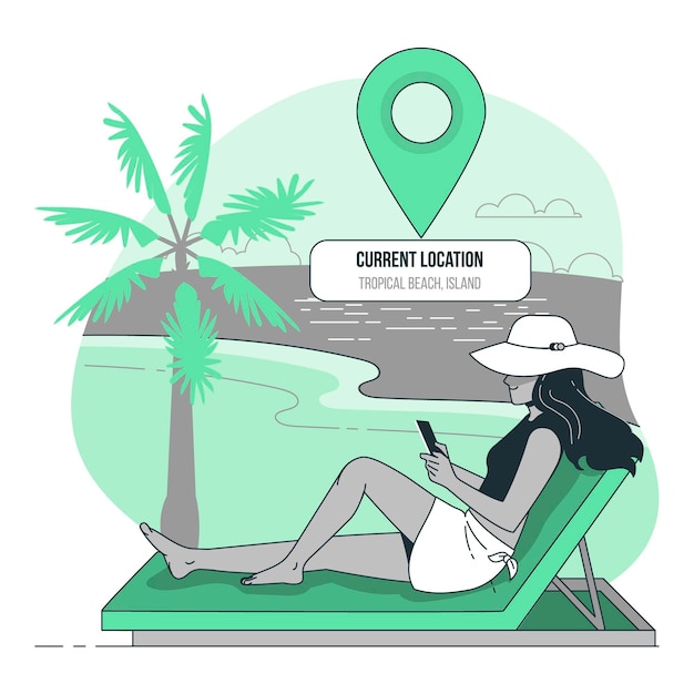 Current location concept illustration