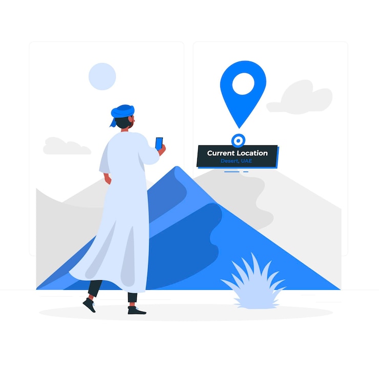Free Vector current location concept illustration