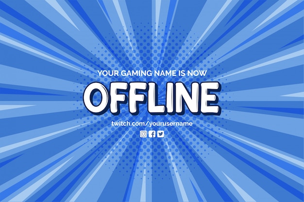 Currently Offline Banner with Comic Zoom Background Vector Template