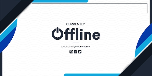 Attualmente sfondo banner twitch con forme blu astratte