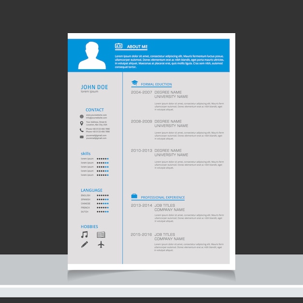 Curriculum template design