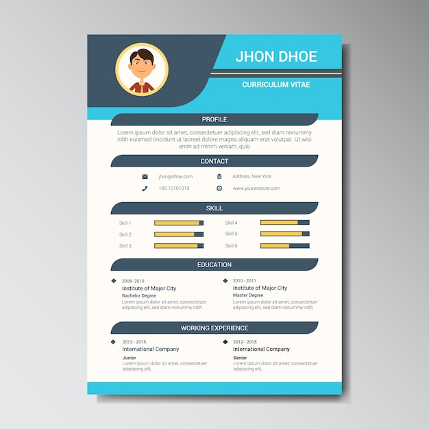 Free vector curriculum template design