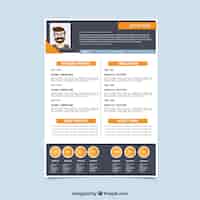 Free vector curriculum template in flat design