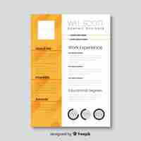 Free vector curriculum vitae template with photo