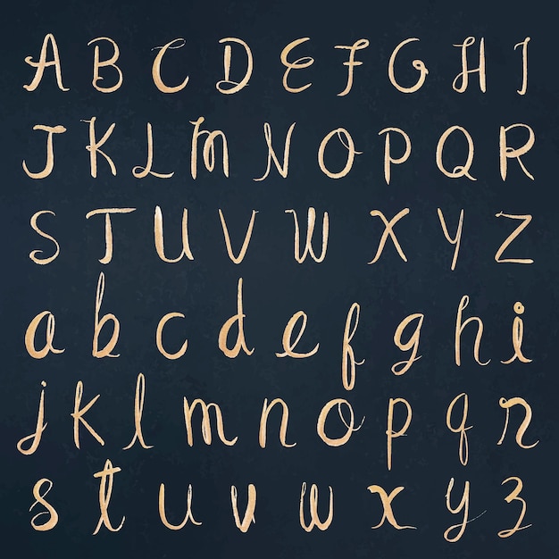 Free vector cursive calligraphy alphabet vector font typography