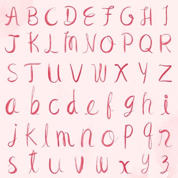 Free vector cursive calligraphy alphabet vector font typography