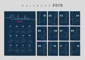 Free vector cursive design calendar mockup