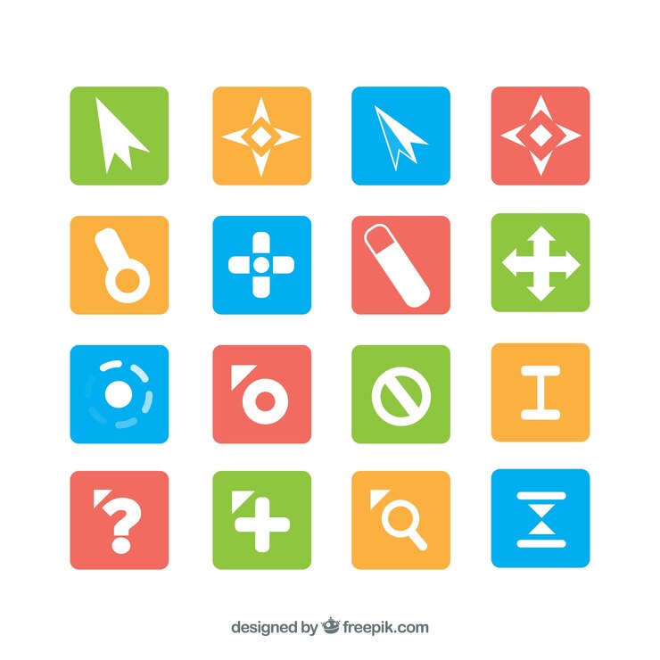 ฟรี Vector cursor collection of 16