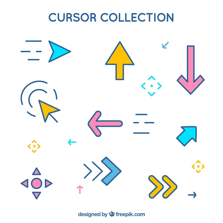 Free Vector cursor set in different colors