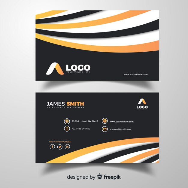 Curved line business card
