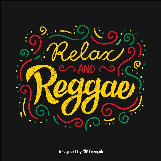 Curved lines text reggae background