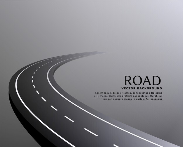 Curved perspective road pathway background