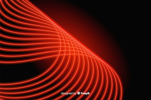 Бесплатное векторное изображение Изогнутая красная линия с фоном огней