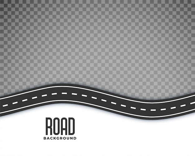 Free vector curved road background with white marking