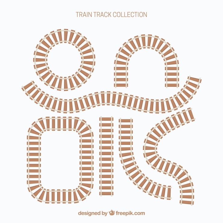 Free Vector curved train track collectión