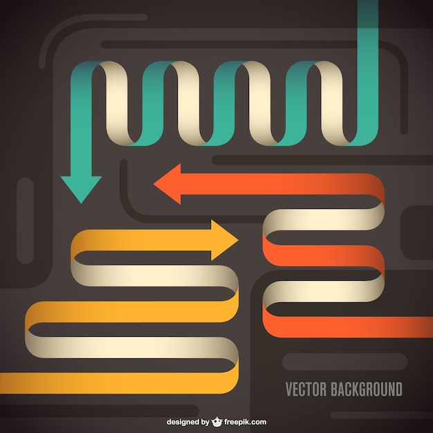 Curvy arrows in different colors