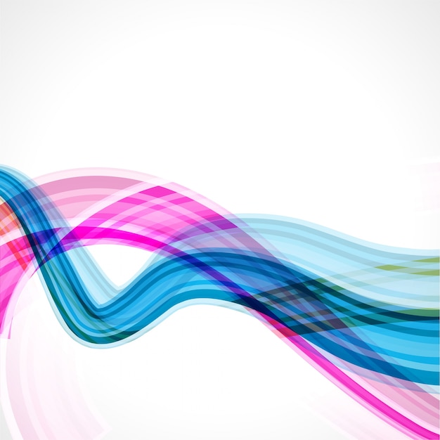 無料ベクター 抽象的な青とピンクの線の波