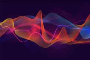 Free vector curvy background layers of sound waves