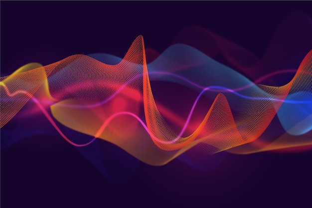 Curvy background layers of sound waves