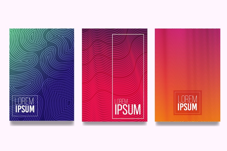 Free Vector curvy lines halftone gradient cover collection