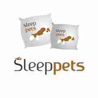 Free vector cushions with sleep dogs