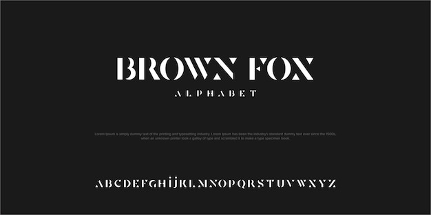 사용자 정의 글꼴 aplhabet abc 단어 이름은 brown fox 글꼴입니다.