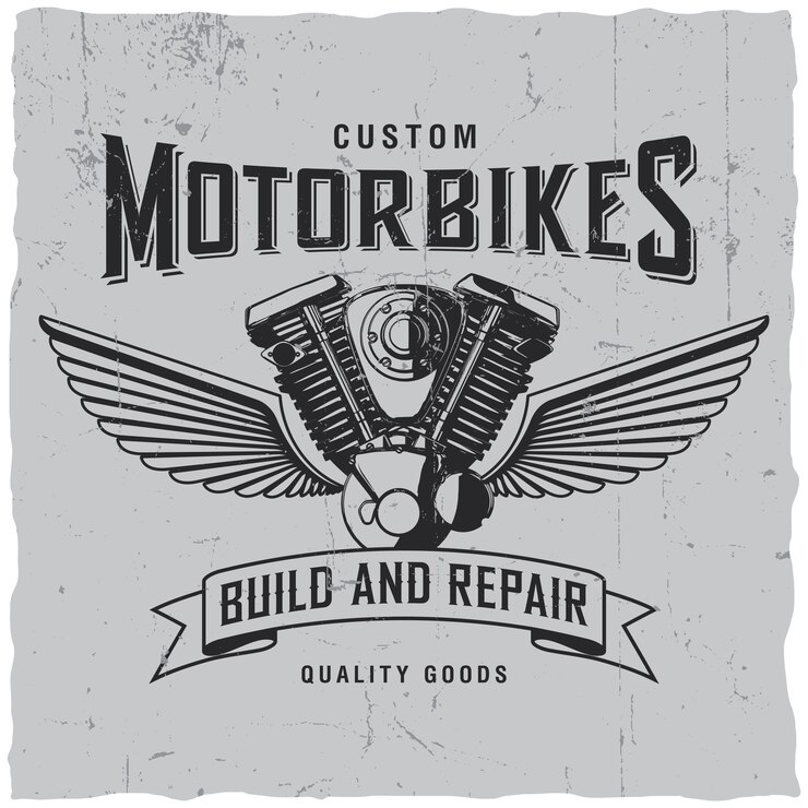 Free Vector custom motorbikes label