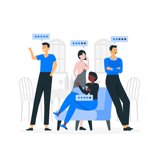 Vettore gratuito illustrazione del concetto di feedback dei clienti